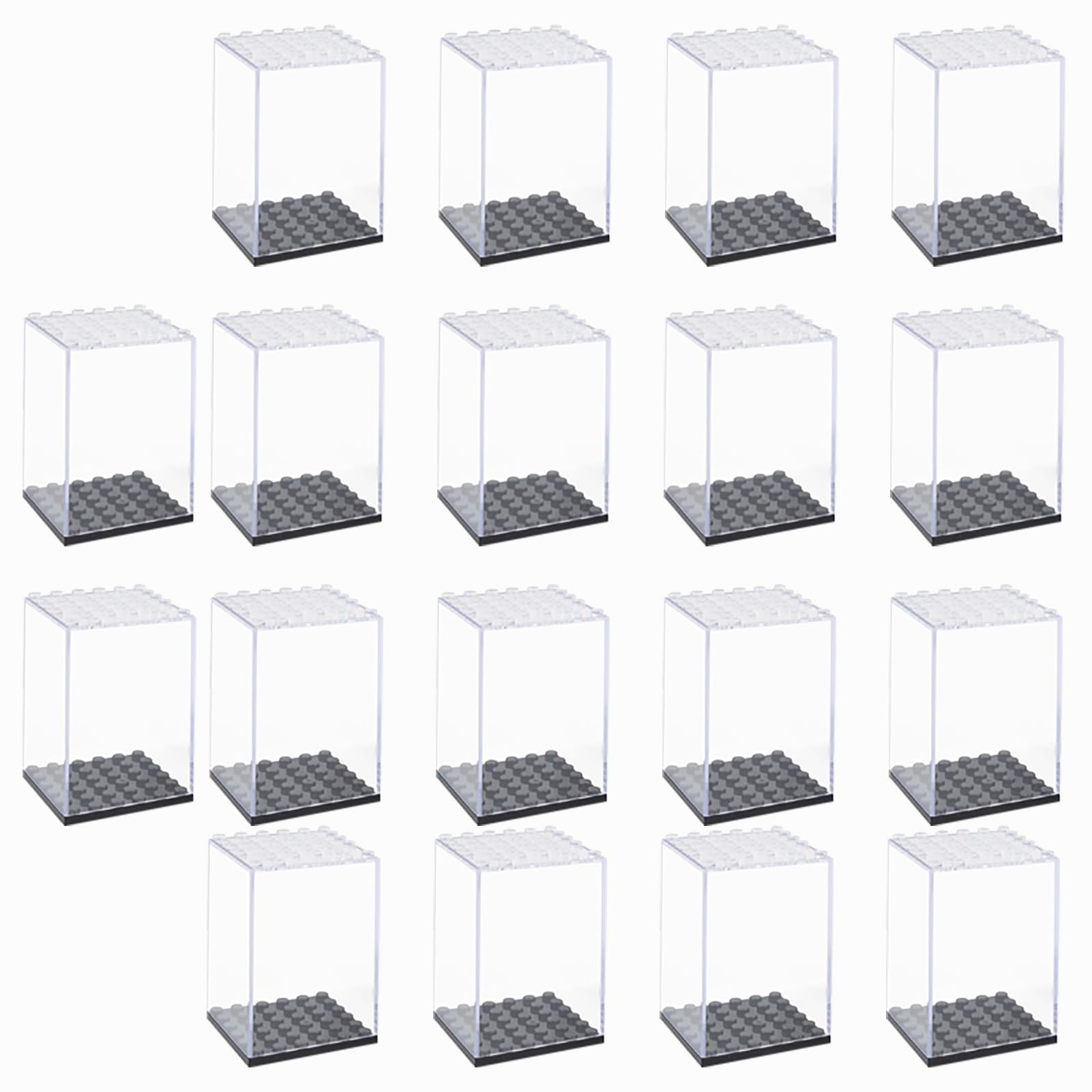 Action Figure Stand - Kotak Pajangan Blok Bangunan Akrilik untuk