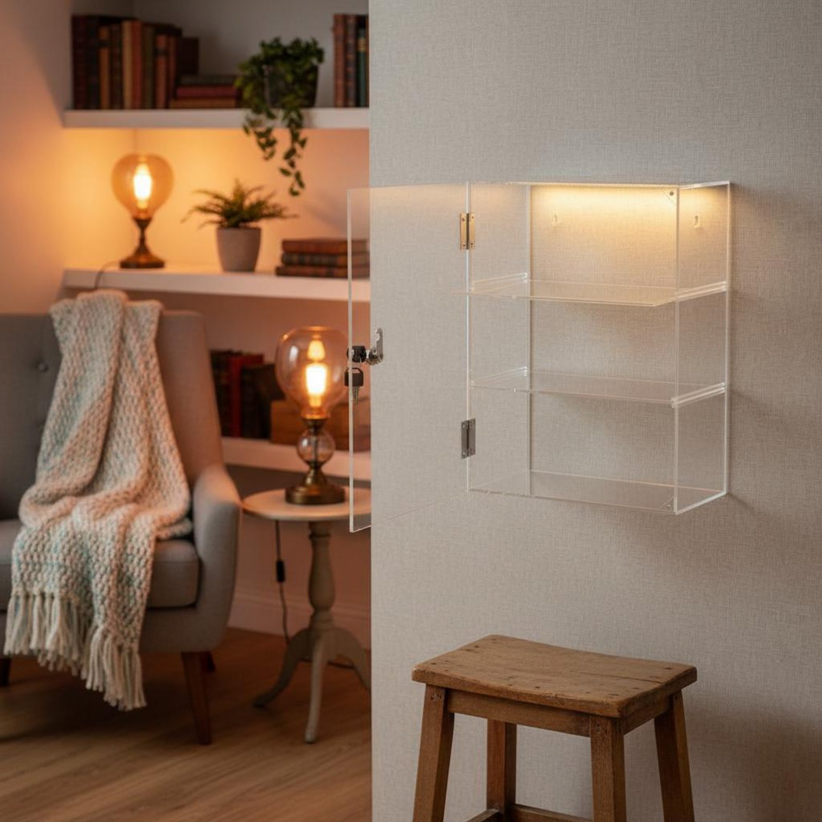 Display Case Acrylic - Lemari Pajangan Akrilik Terkunci, Lemari Pajangan