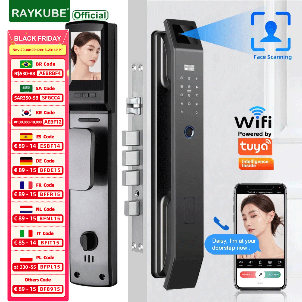 RAYKUBE DF14 Tuya WiFi Kunci S - Graded Card Display ulasan dan harga