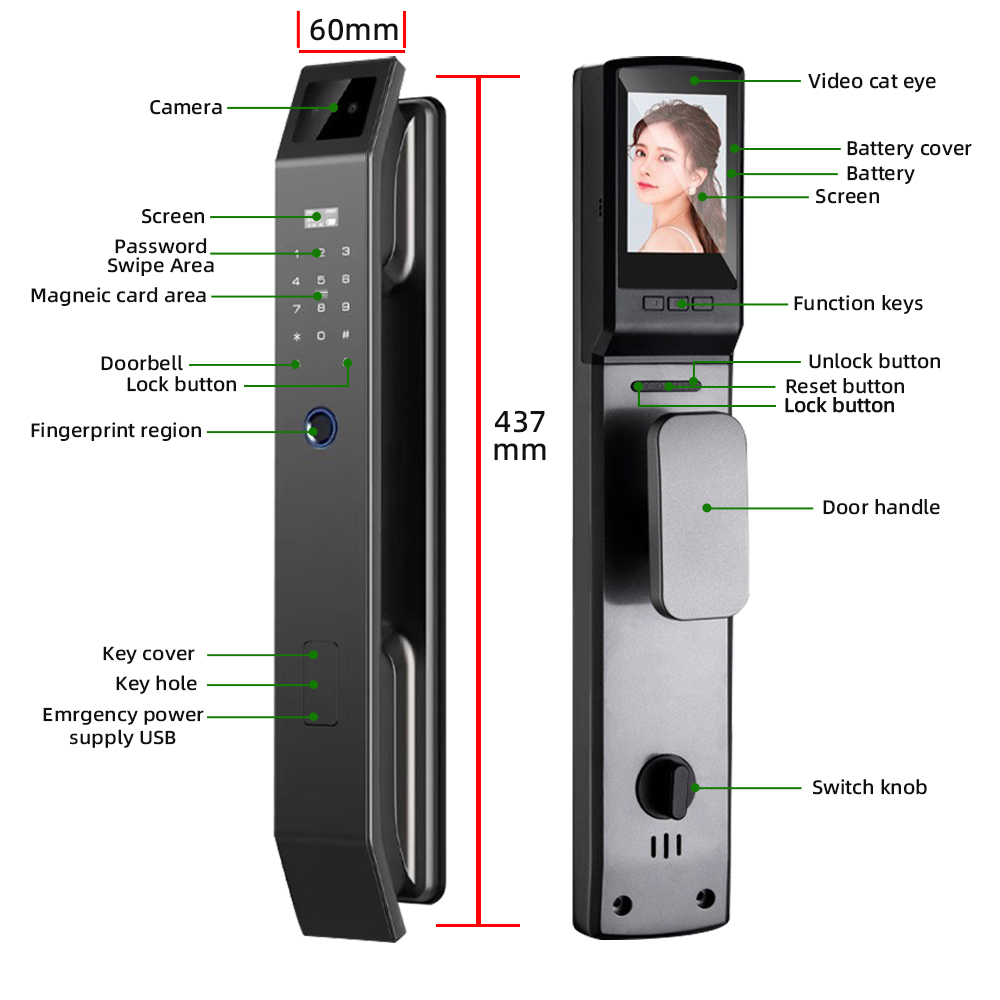 RAYKUBE DF14 Tuya WiFi Kunci S - Graded Card Display ulasan dan harga